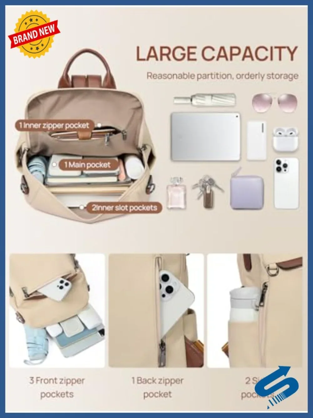 PU Leather Anti Theft Travel Backpack Purse with Tassel